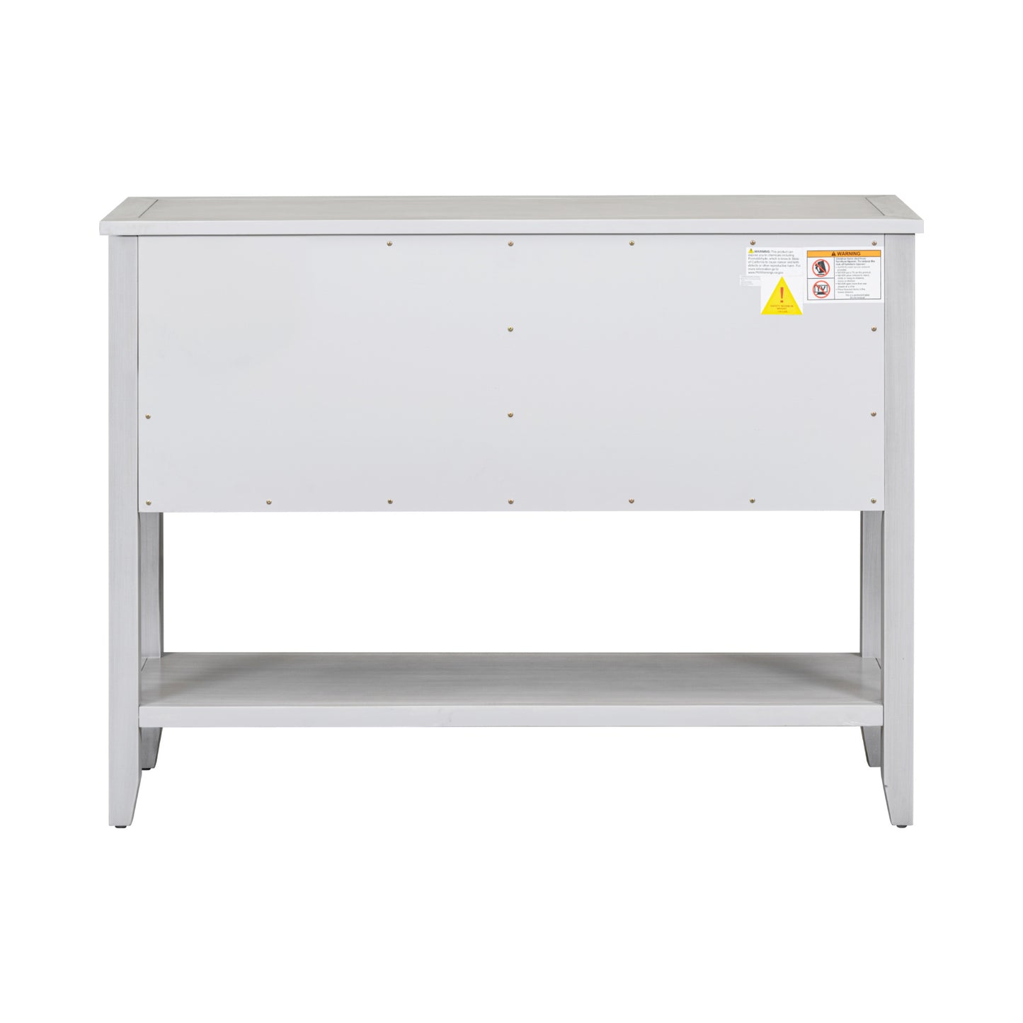 TREXM Cambridge Series Ample Storage Vintage Console Table with Four Small Drawers and Bottom Shelf for Living Rooms, Entrances and Kitchens (Antique Gray, OLD SKU: WF190263AAE)