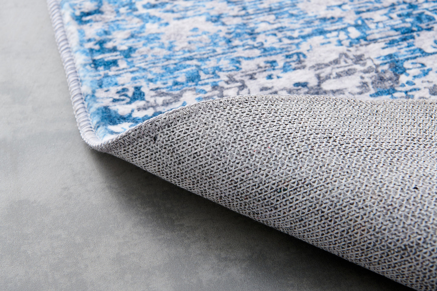 ZARA Collection Abstract Design Gray Turquoise (5' ft x 3' ft) Machine Washable Super Soft Area Rug