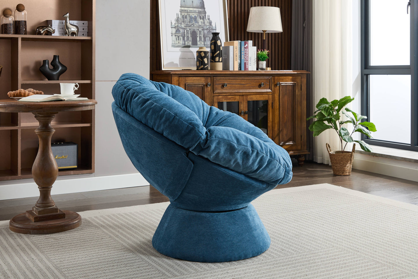 Oversized Swivel Accent Chair, 360 Swivel Barrel Chair, Papasan Chair for Living Room Bedroom