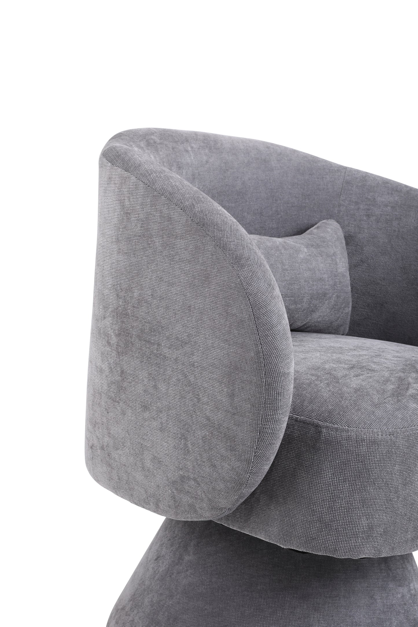 Swivel Accent Chair Armchair, Round Barrel Chair in Fabric for Living Room Bedroom(Light Grey)