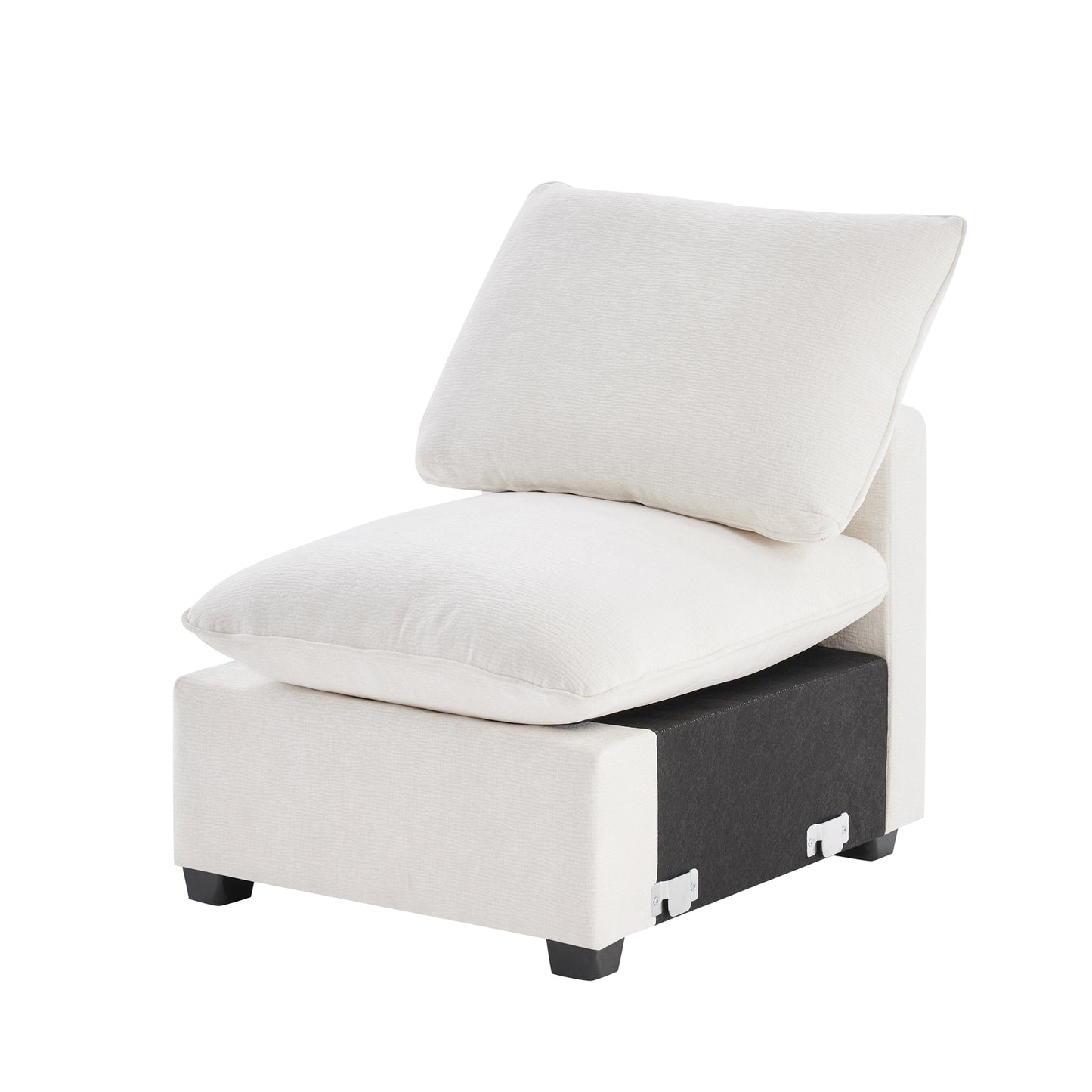 30*26" Single Seat Module for Modular Sectional Sofa,Deep Seat,Chenille,2 Colors