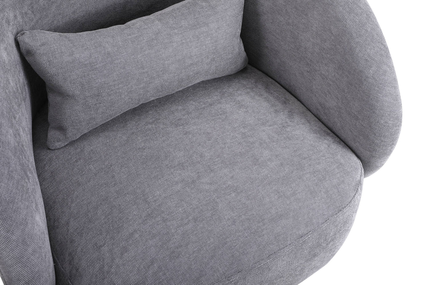 Swivel Accent Chair Armchair, Round Barrel Chair in Fabric for Living Room Bedroom(Light Grey)