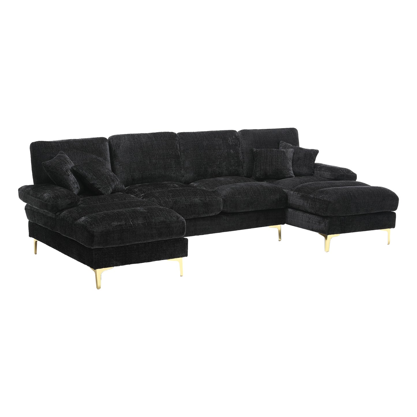 UNITED Modern Large chenille Fabric U-Shape Sectional Sofa