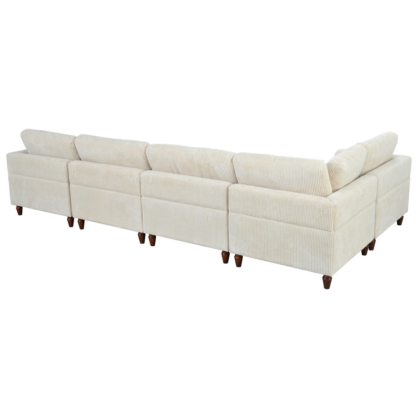 U_Style Modular Sectional Sofa with Ottoman L Shaped Corner Sectional for Living Room, Office, Spacious Space(old sku: WY000373AAA)