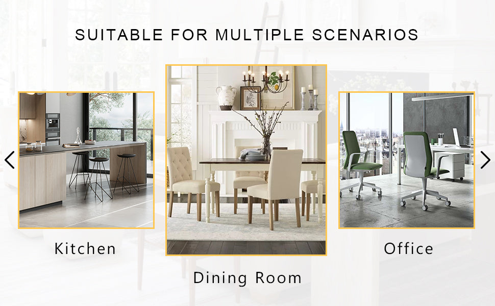 Table and chair set.Elegant Transparent Tempered Glass Dining Set - 71"x35.4" with 6 Black PU Chairs with golden C-tube metal leg.