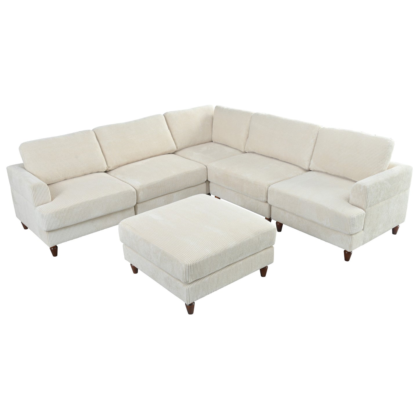 U_Style Modular Sectional Sofa with Ottoman L Shaped Corner Sectional for Living Room, Office, Spacious Space(old sku: WY000373AAA)