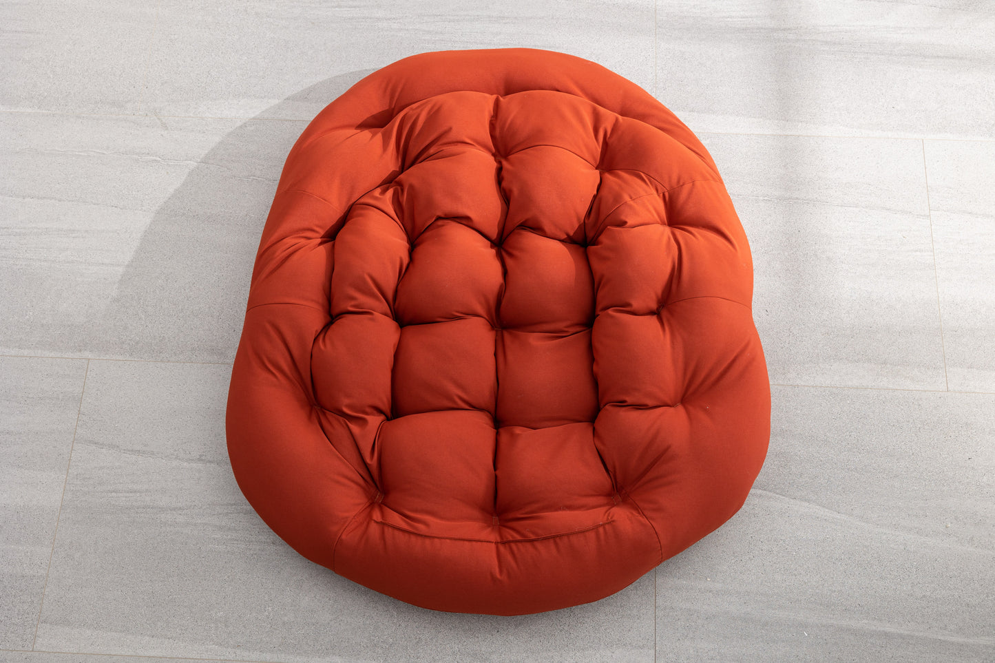 Mecedora de ratán para exterior, con cojín acolchado, reclinable, para porche, sala de estar, patio y jardín, color naranja