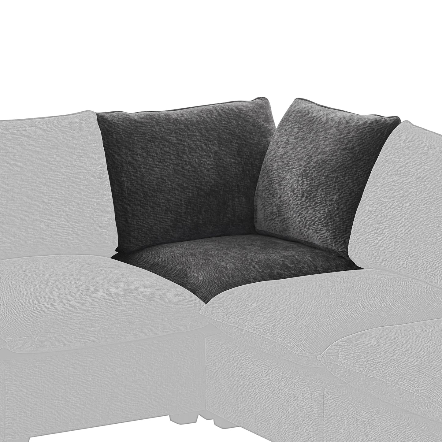 30*30" Corner Module for Modular Sectional Sofa,Deep Seat,Chenille,2 Colors