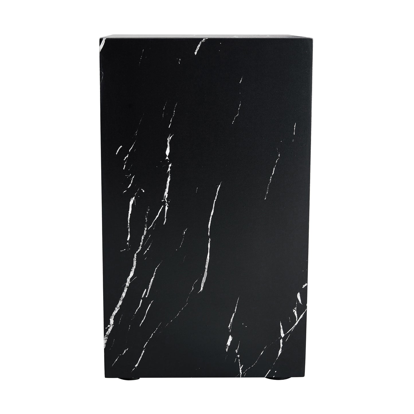 11.8*11.8*19.6 Inch Black Marble Texture MDF Coffee Table - Luxurious Design, Perfect Living Room Accent.Rectangular fashion texture design coffee table, suitable for various situations and scenes.