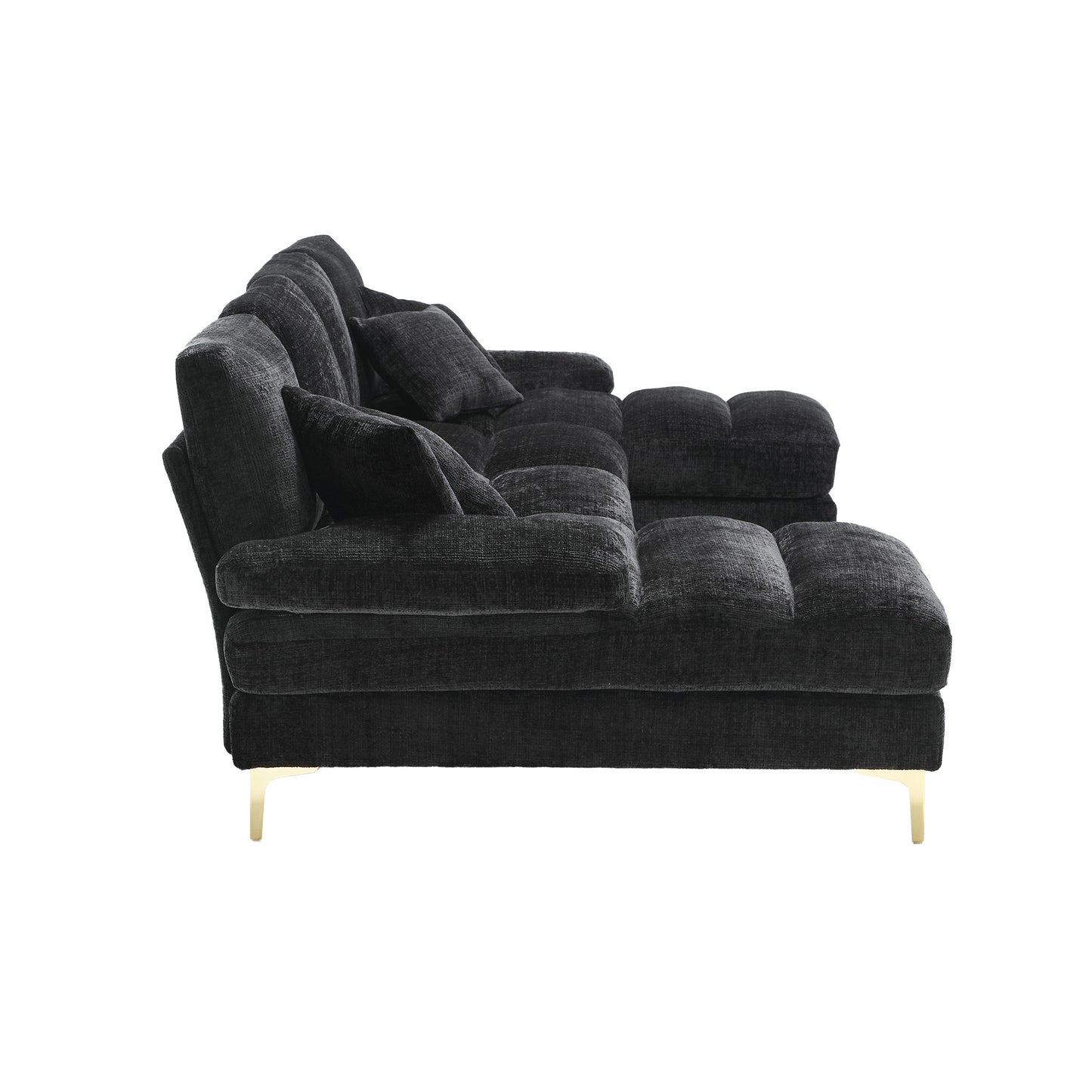UNITED Modern Large chenille Fabric U-Shape Sectional Sofa