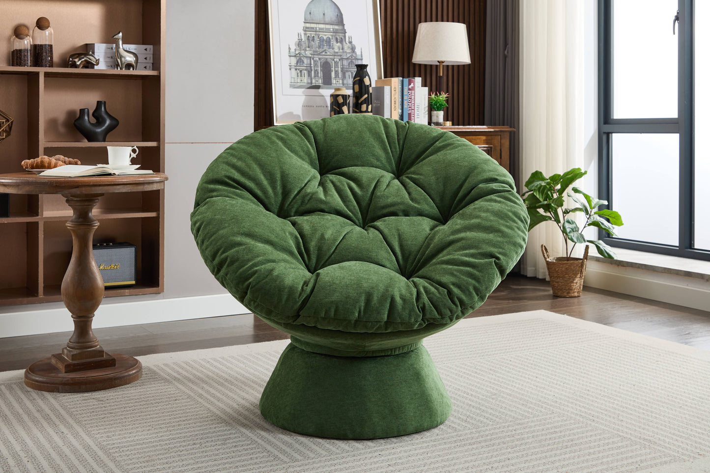 Oversized Swivel Accent Chair, 360 Swivel Barrel Chair, Papasan Chair for Living Room Bedroom