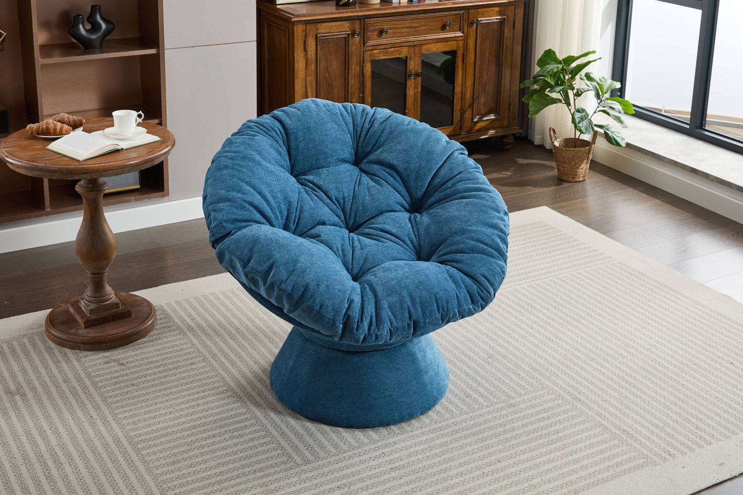 Sillón giratorio extragrande con giro de 360 grados, sillón Papasan para sala de estar y dormitorio.