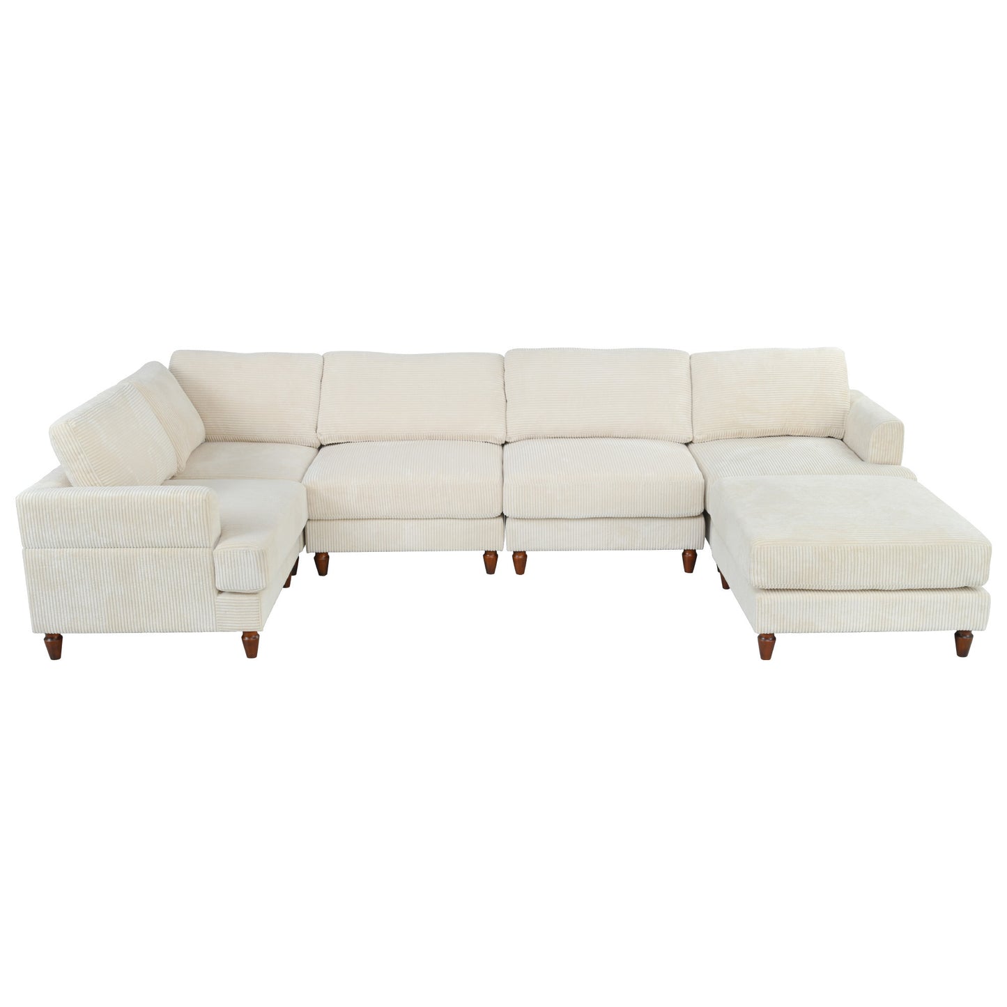 U_Style Modular Sectional Sofa with Ottoman L Shaped Corner Sectional for Living Room, Office, Spacious Space(old sku: WY000373AAA)