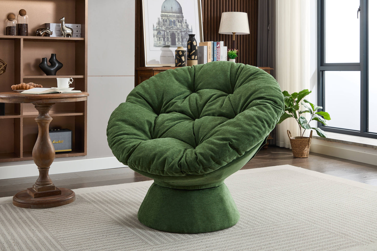 Sillón giratorio extragrande con giro de 360 grados, sillón Papasan para sala de estar y dormitorio.