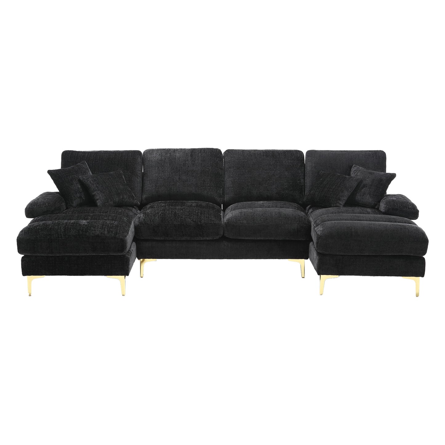UNITED Modern Large chenille Fabric U-Shape Sectional Sofa