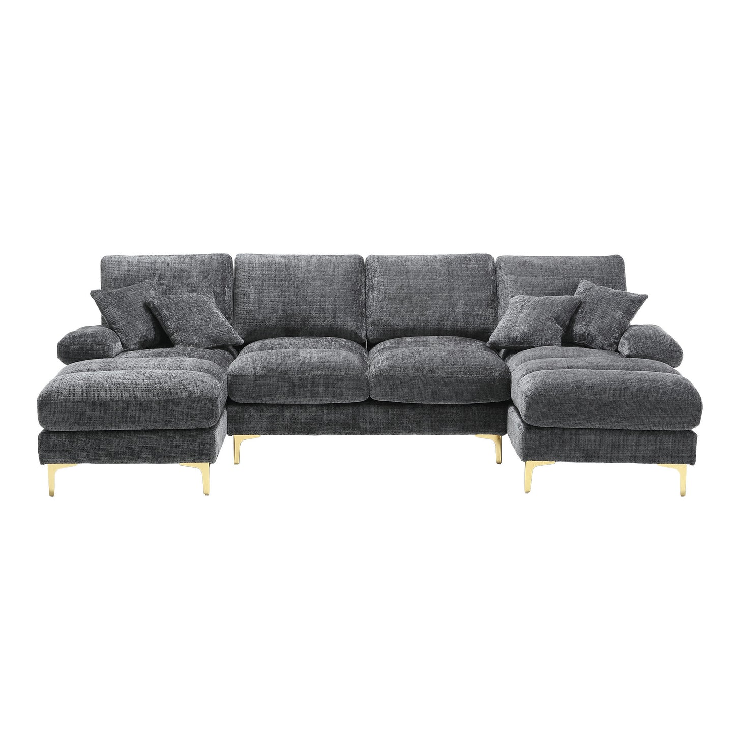 UNITED Modern Large chenille Fabric U-Shape Sectional Sofa