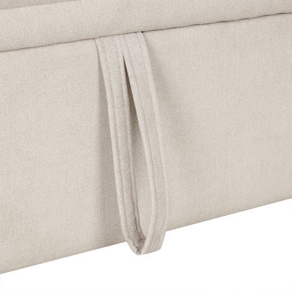 Sofá seccional extragrande de 117.3" en forma de U, sofá cama extraíble con dos cojines para sala de estar, color beige