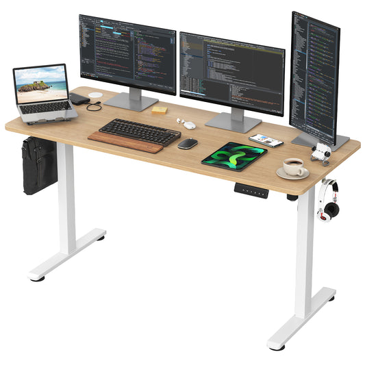 STARY Electric Standing Desk Adjustable Height Sit Stand Home Office Desk with Splice Board
