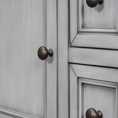 TREXM Cambridge Series  Ample Storage Vintage Console Table with Four Small Drawers and Bottom Shelf for Living Rooms, Entrances and Kitchens (Antique Gray, OLD SKU: WF190263AAE)