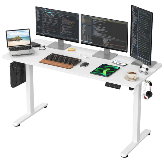 STARY Electric Standing Desk Adjustable Height Sit Stand Home Office Desk with Splice Board