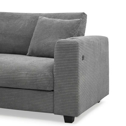 Sofá seccional extragrande de pana de 134 x 54 pulgadas, sofá nube en forma de L con puerto de carga USB, portavasos, sofá cama profundo con chaise longue de 50 pulgadas, cómodo mueble de interior para sala de estar, 3 colores