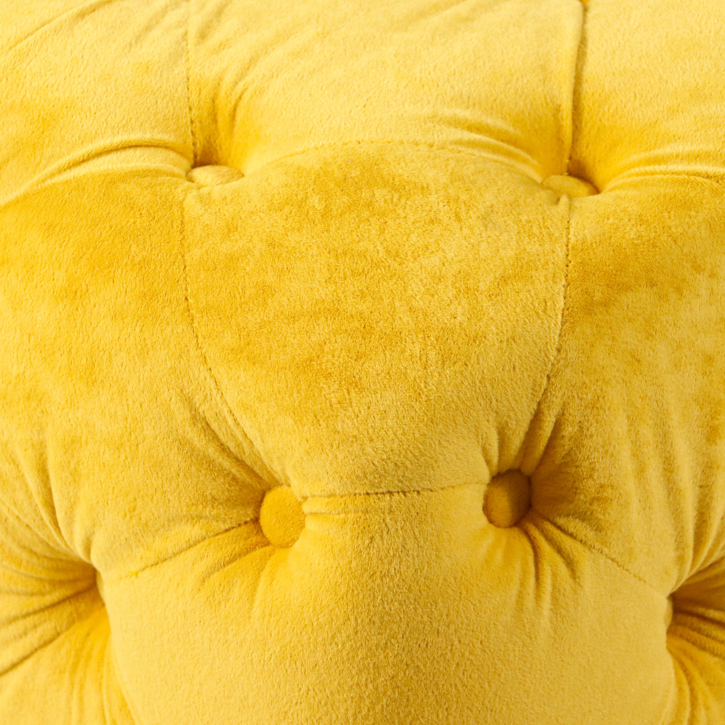 Otomana moderna tapizada en terciopelo amarillo, exquisita mesa auxiliar pequeña, reposapiés suave, tocador y silla de maquillaje, asiento cómodo para sala de estar, dormitorio y entrada.