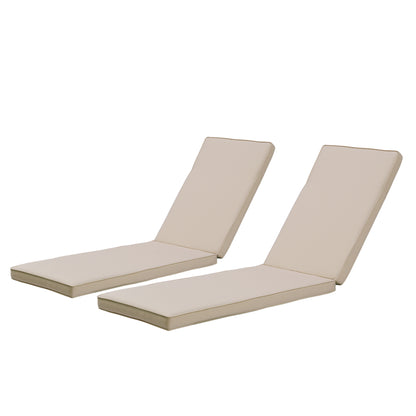 2-Piece Outdoor Chaise Lounge Cushion Set, Replacement Cushions for Patio Furniture, Khaki
