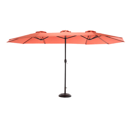 14.8 Ft Double Sided Outdoor Umbrella Rectangular Large with Crank ( Orange )(No Base)