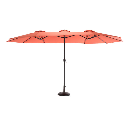 14.8 Ft Double Sided Outdoor Umbrella Rectangular Large with Crank ( Orange )(No Base)