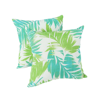 2 Pack Outdoor Throw Pillows, Waterproof & Fade-Resistant Patio Cushions for Garden, Porch, Poolside Furniture - Soft & Comfortable Decorative Pillow Covers (18x18 Inch, green )