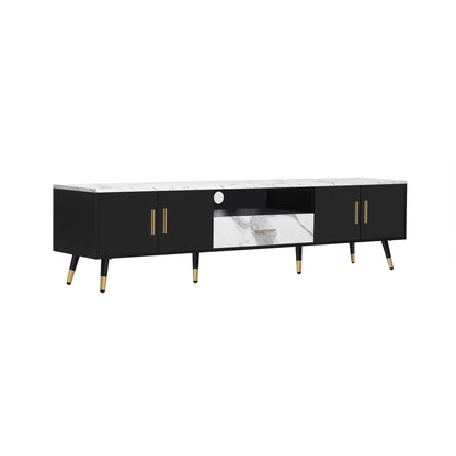 71'' Modern TV Stand with 2 Cabinets&  Open Compartments, Entertainment Center for TVs up to 80'', Television Console for Living Room, Bedroom, Home Theatre