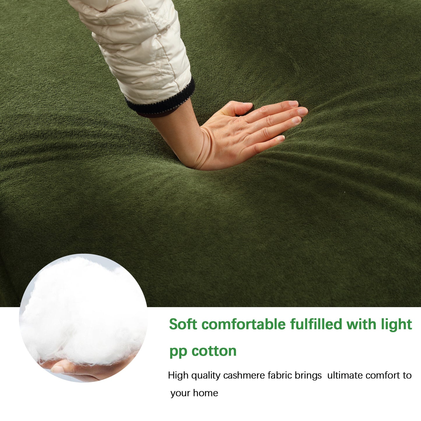 Modular combination  sofa set, modern minimalist sofa, free installation sofa, L-shaped, Italian minimalist tofu block sofa,  Right-Hand Facing,Terrycloth fabric, Green