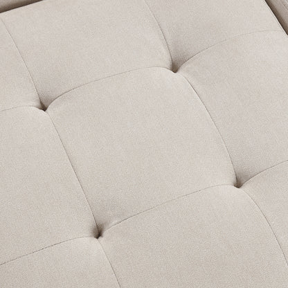 Sofá seccional extragrande de 117.3" en forma de U, sofá cama extraíble con dos cojines para sala de estar, color beige