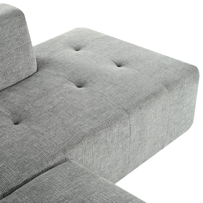 Juego de sofás modulares para sala de estar, 112,2 x 74 pulgadas, sofá minimalista moderno, sofá cama tapizado para sala de estar, dormitorio, combinación de 2 piezas sin computadora, en forma de L, gris claro