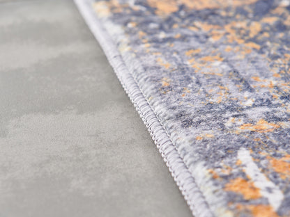 ZARA Collection Abstract Design Turquoise Gray Rust (3' ft x 2' ft) Machine Washable Super Soft Area Rug