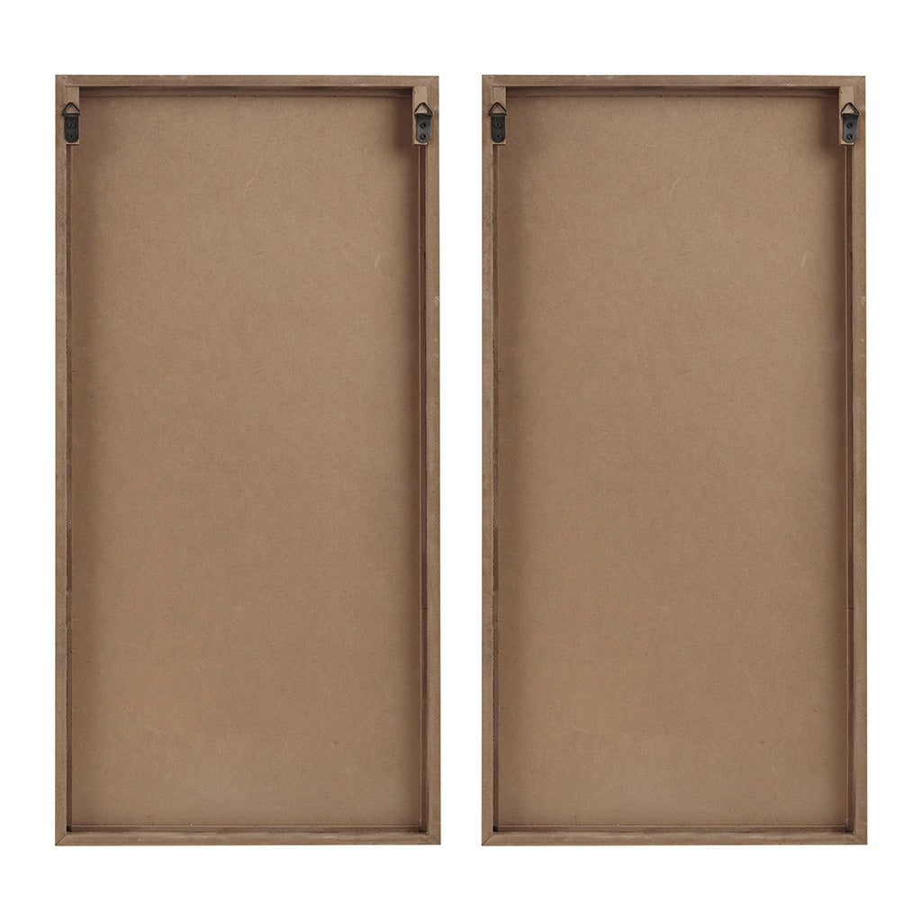 Two-tone 2-piece Wood Panel Wall Decor Set