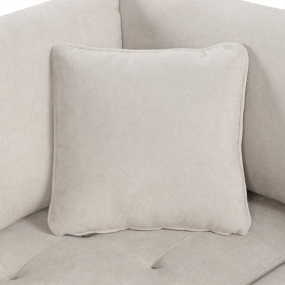 Sofá seccional extragrande de 117.3" en forma de U, sofá cama extraíble con dos cojines para sala de estar, color beige