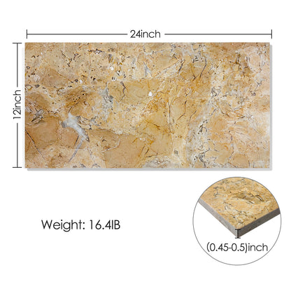 12*24 Mármol natural beige amarillo dorado, para piso y pared, baldosa de mármol pulido, piedra natural