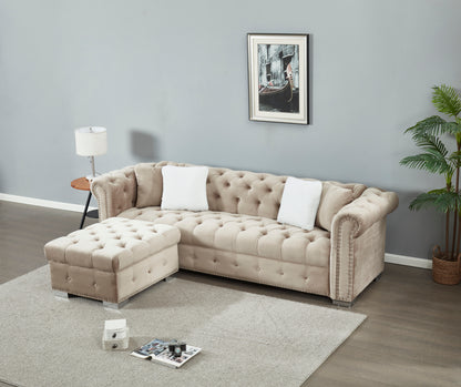 Reversible Sectional Sofa 4 Seater Oversized Convertible L Shaped Couch Velvet Sofa couch
