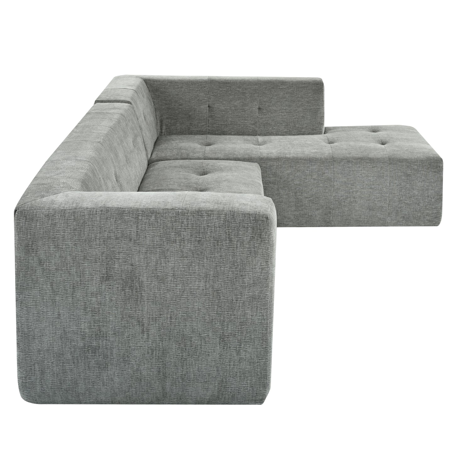 Juego de sofás modulares para sala de estar, 112,2 x 74 pulgadas, sofá minimalista moderno, sofá cama tapizado para sala de estar, dormitorio, combinación de 2 piezas sin computadora, en forma de L, gris claro