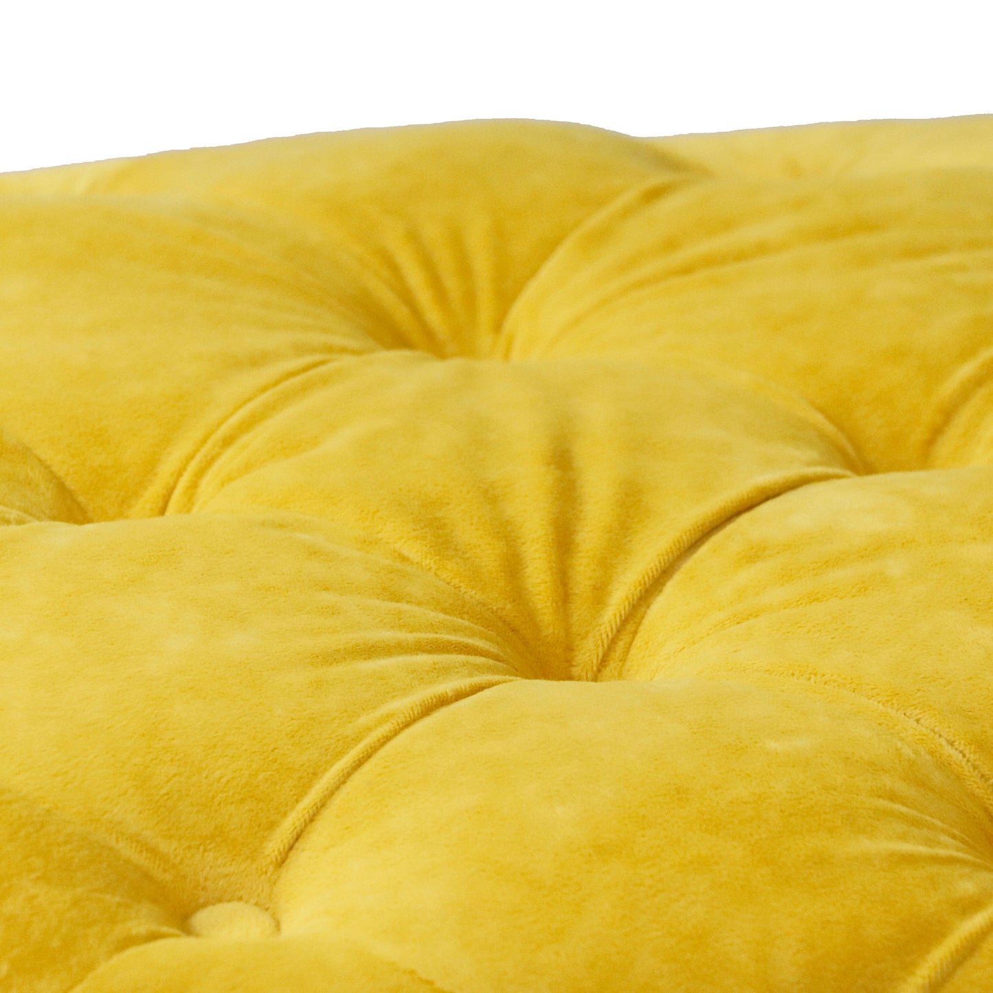 Otomana moderna tapizada en terciopelo amarillo, exquisita mesa auxiliar pequeña, reposapiés suave, tocador y silla de maquillaje, asiento cómodo para sala de estar, dormitorio y entrada.