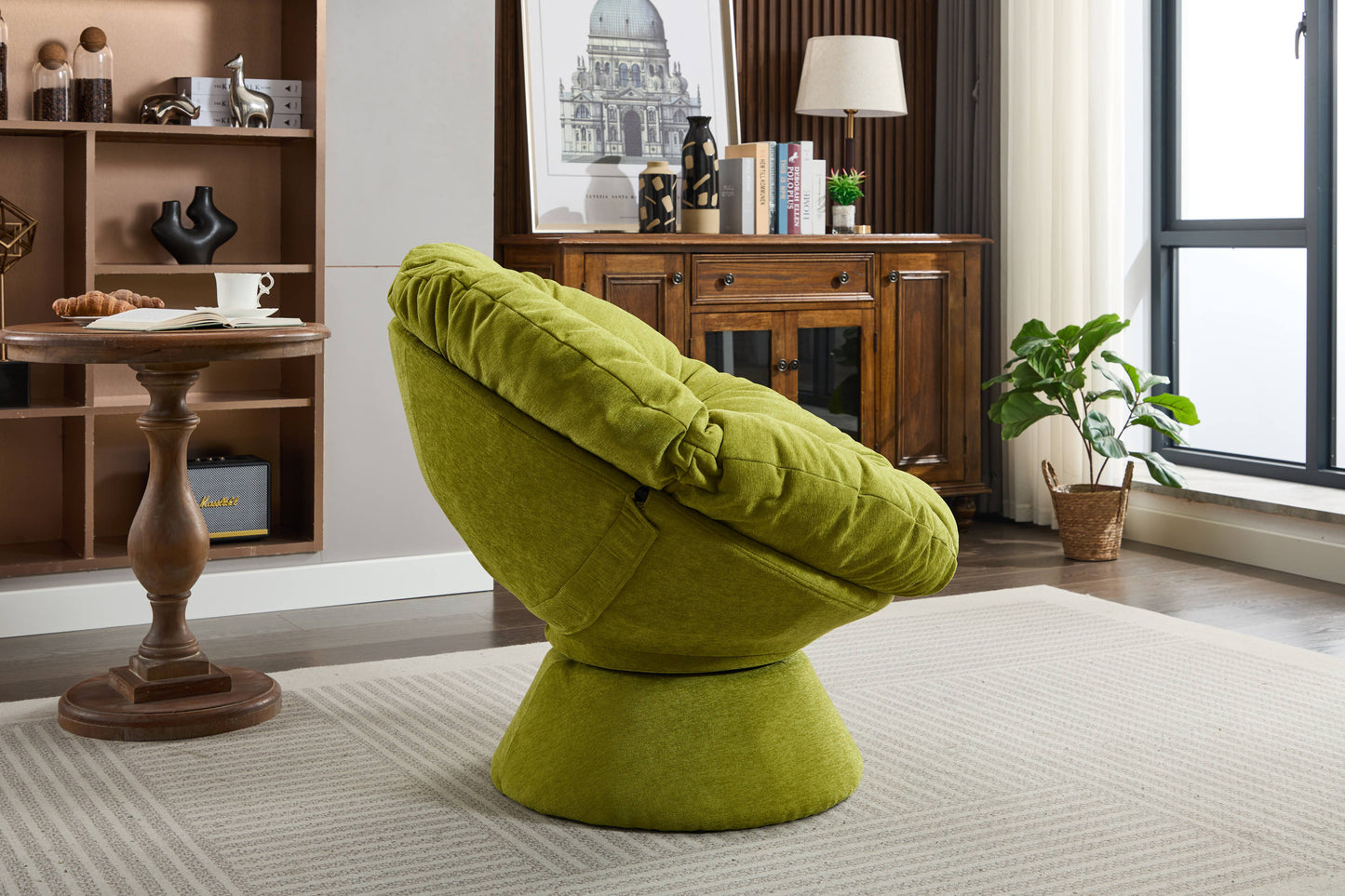Oversized Swivel Accent Chair, 360 Swivel Barrel Chair, Papasan Chair for Living Room Bedroom