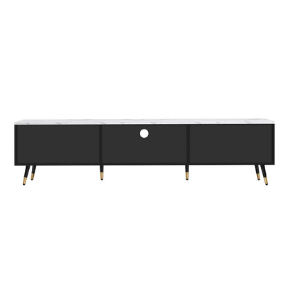 71'' Modern TV Stand with 2 Cabinets&  Open Compartments, Entertainment Center for TVs up to 80'', Television Console for Living Room, Bedroom, Home Theatre