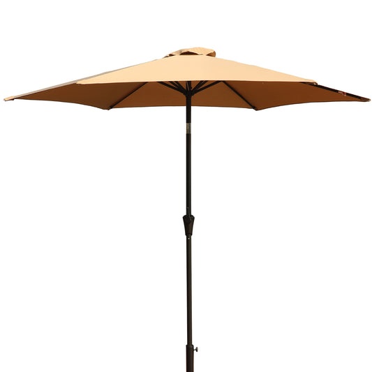 Premium 9ft Patio Umbrella with Carry Bag, Taupe, Aluminum Frame