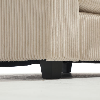 Oversized Modular Sectional Sofa, Convertible Sectional Sofa, Corduroy for Living Room, Beige