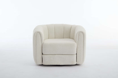 Swivel Accent Barrel Chair, Modern Round Armchairs with Upholstered, Comfy Swivel Accent Chair for Living Room