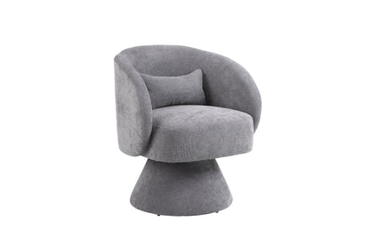 Swivel Accent Chair Armchair, Round Barrel Chair in Fabric for Living Room Bedroom(Light Grey)