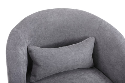Swivel Accent Chair Armchair, Round Barrel Chair in Fabric for Living Room Bedroom(Light Grey)