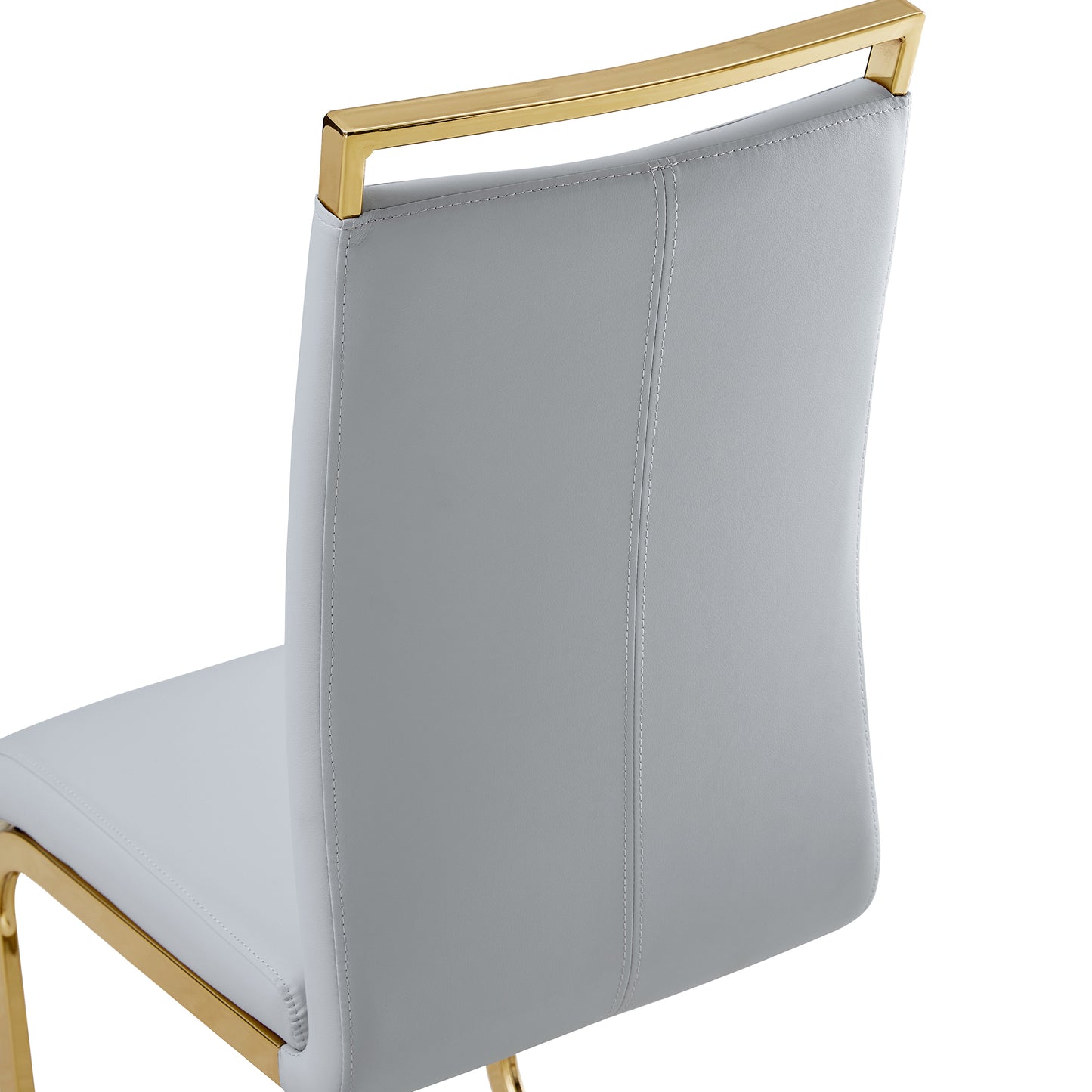 Table and chair set.Black Marble Pattern MDF Dining Table Set - 63"x37" with 6 Light Gray PU chairs with Featuring Arched Golden Metal legs.