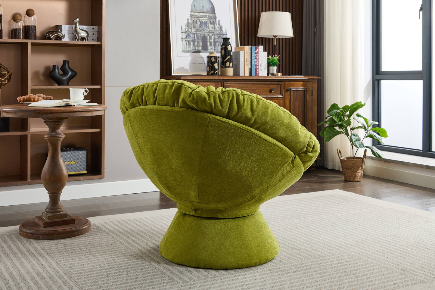 Oversized Swivel Accent Chair, 360 Swivel Barrel Chair, Papasan Chair for Living Room Bedroom